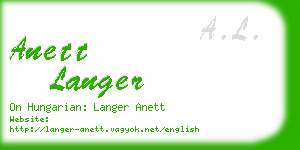 anett langer business card